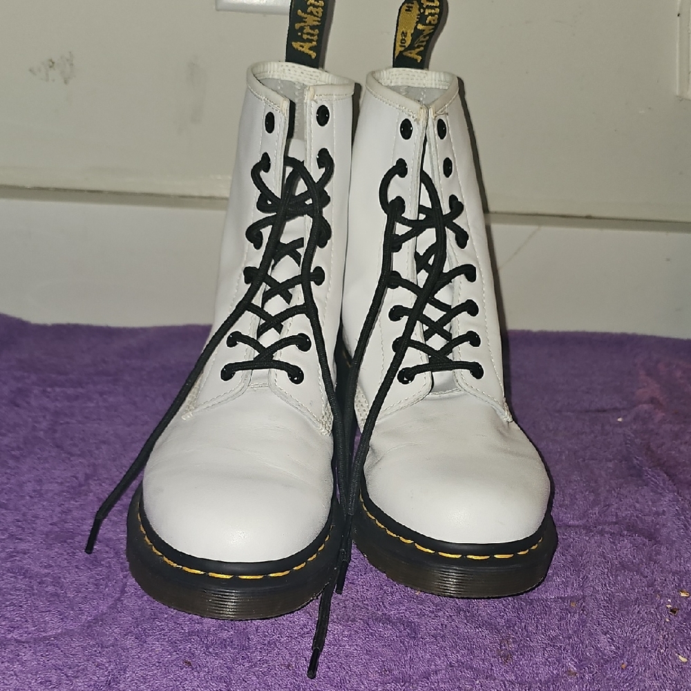 Dr. Martens White Combat Boots